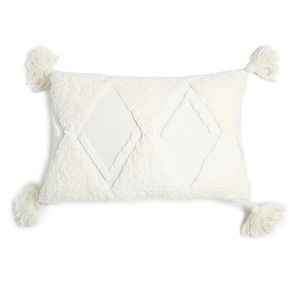 ARTISAN 34 Tufted Tassel Throw Pillow-Coconut Milk 16” X 24”
